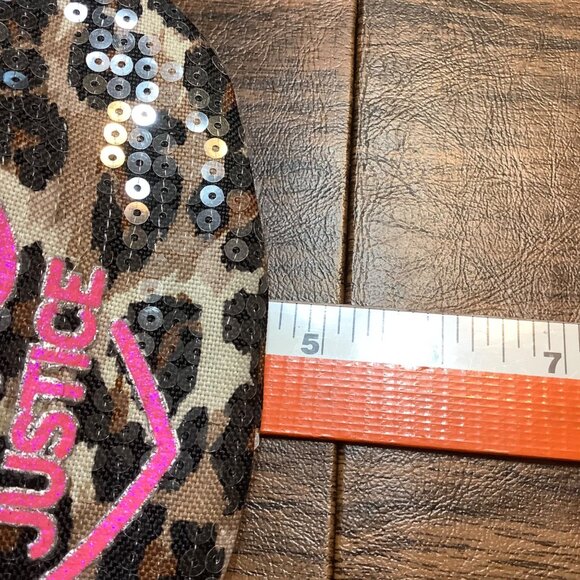 Justice Girls Leopard Print Fanny Pack Sequin Tassel Accent Adjustable NWOT - Picture 8 of 8